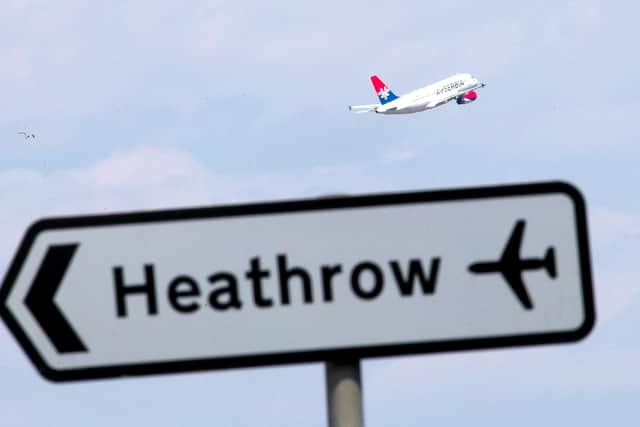 Plane leaving Heathrow Airport