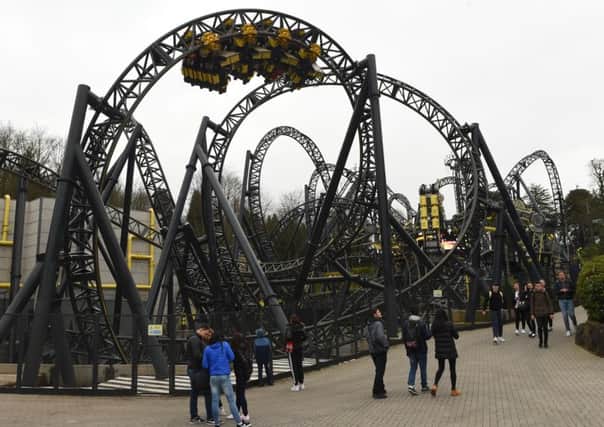 The Smiler ride at Alton Towers Resort in Staffordshire, as the theme park has reopened the rollercoaster - nine months after an accident which left five people with serious or life-changing injuries.  Joe Giddens/PA Wire