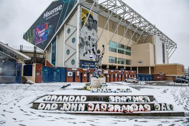 Work to clear the heavy snowfall in the vacinity of Elland Road in preparation for Leeds United's  Premier League match with Brighton and Hove AlbionPhotograph by Tony Johnson, 10 March 2023
