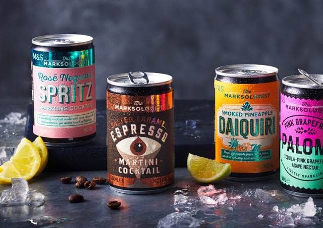 M&S has launched four new cocktail tinnies - just in time for the upcoming mini-heatwave. 