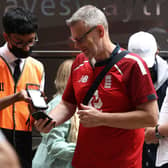 Fans scan their NHS Covid Pass to gain entry during the 2nd One Day International match between England and Sri Lanka (Getty Images)