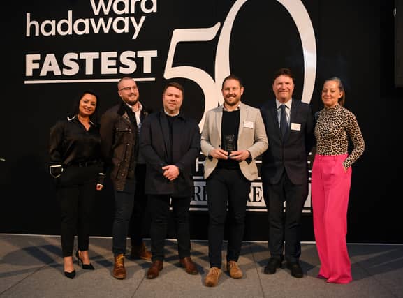 Ward Hadaway Fastest 50 Awards 2024 Fastest Growing Business winners Ivegate Limited with Emma Digby, Zandra Moore and Greg Wright