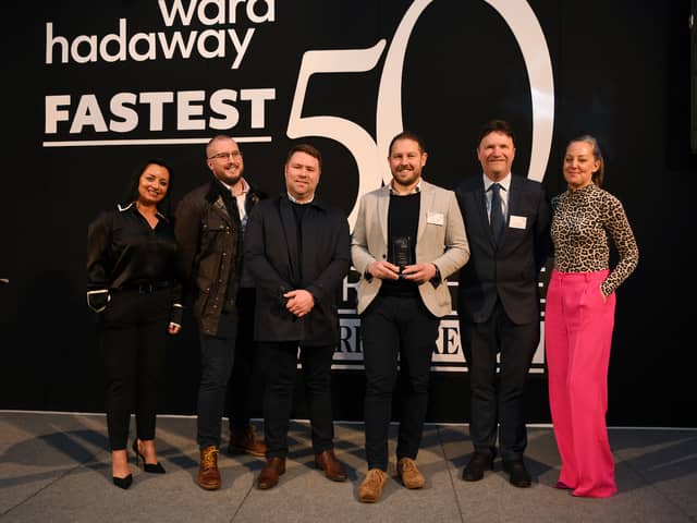Ward Hadaway Fastest 50 Awards 2024 Fastest Growing Business winners  Ivegate Limited with Emma Digby, Zandra Moore  and Greg Wright