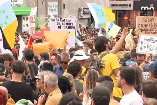 Canary Islands protest over mass tourism.