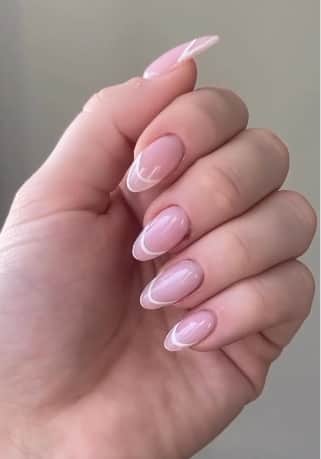 Double micro french wedding manicure trend for spring/summer 2024. Photo by Mylee.