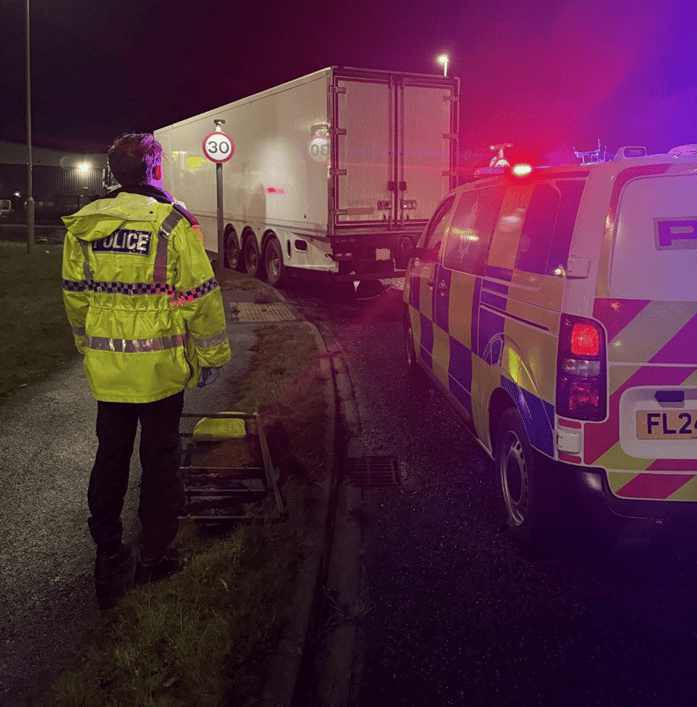 Lorry driver arrested after being spotted swerving across the road in ...