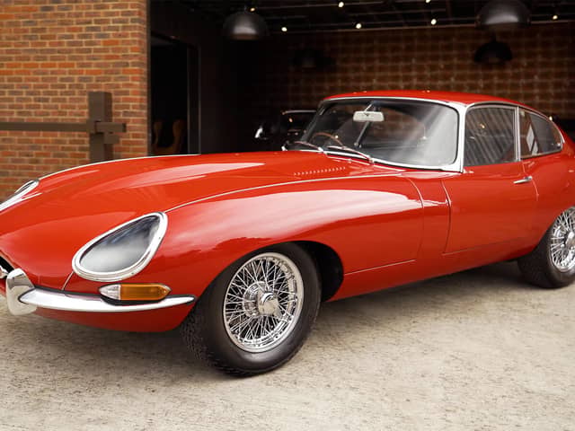 The E-Type can top 150mph, which was remarkable back in the 1960s