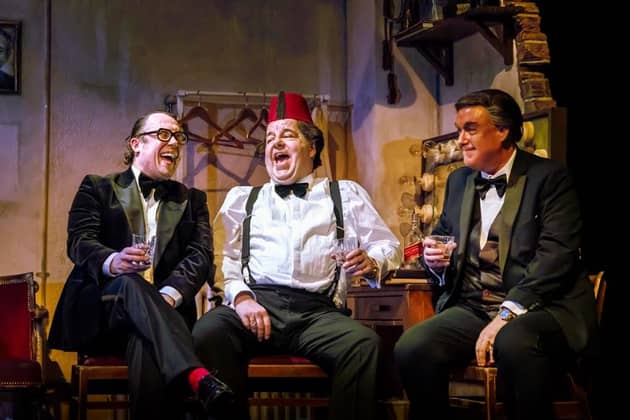 The Last Laugh re-imagines the lives of three of Britain's all-time greatest comedy heroes, starring Bob Golding as Eric Morecambe, Damian Williams as Tommy Cooper and Simon Cartwright as Bob Monkhouse.