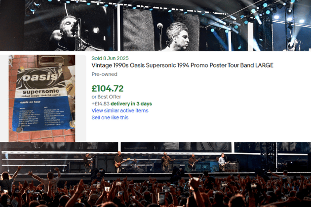 Oasis Programme Ebay How much is vintage Oasis merchandise selling for on eBay now the tour ...