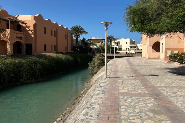 The winding man-made lagoons at El-Gouna in Egypt