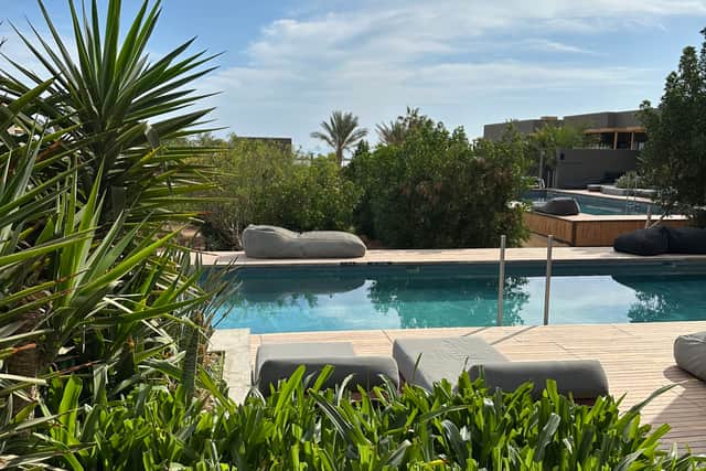 Poolside bliss in our private room complete with pool at Casa Cook.