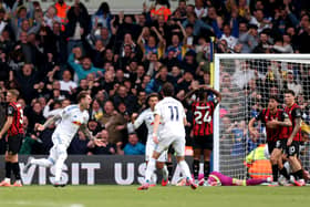 Joe Rodon powered a header home for Leeds United against AFC Bournemouth. 