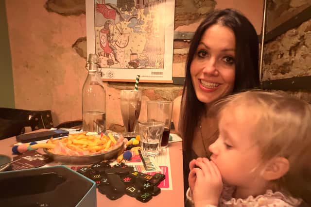 Reporter Sophie Mei Lan Malin with daughter Athena: 'When I lived in Italy people would go out with friends and kids until late - this is one of the only places I've found that feels Ok to do it in Leeds'