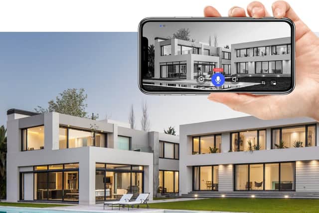 The doorbell pipes an image to your phone whenever there's activity - and it even has night-vision