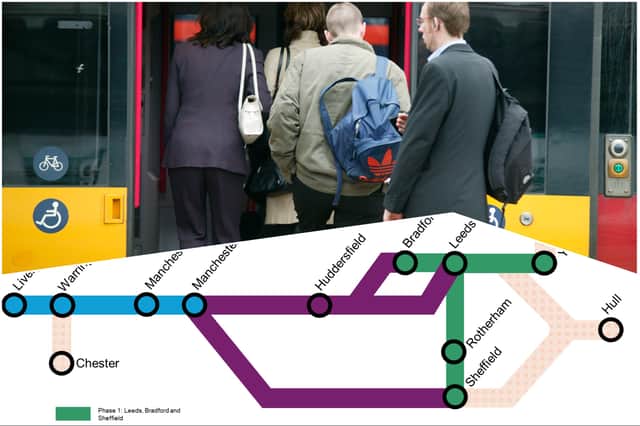 A newly revealed map shows how Northern Powerhouse Rail will be built in phases (Photo/Image: Getty Images/Northern Powerhouse Partnership)