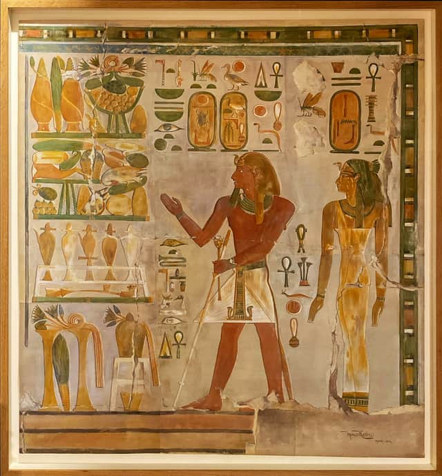 Howard Carter, who discovered Tutankhamun's tomb, painted this portrait of an Egyptian Queen, on loan from the Egypt Exploration Society.
