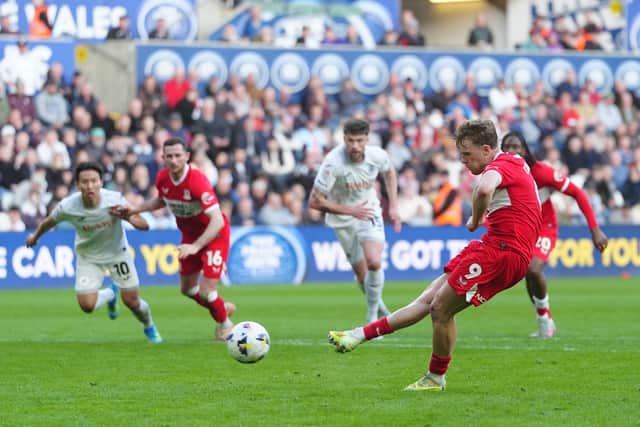 Tommy Conway put Middlesbrough back on level terms from the penalty spot against Swansea City.