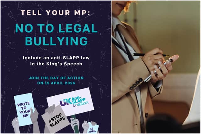 Journalists are increasingly facing abusive lawsuits designed to silence reporting (Images: UK Anti-SLAPP Coalition/Pexels)