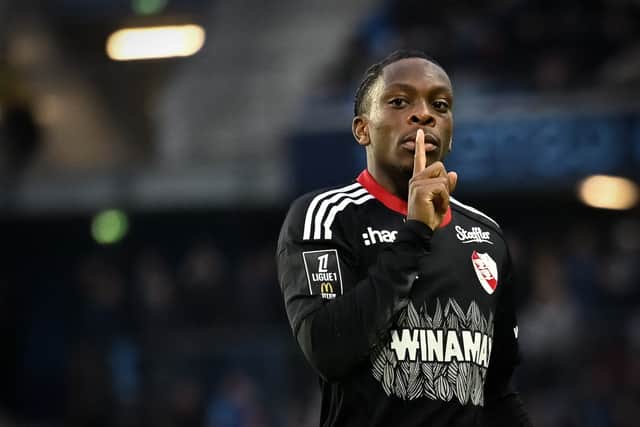 Martial Godo has weighed in with 14 goals for Strasbourg this season.