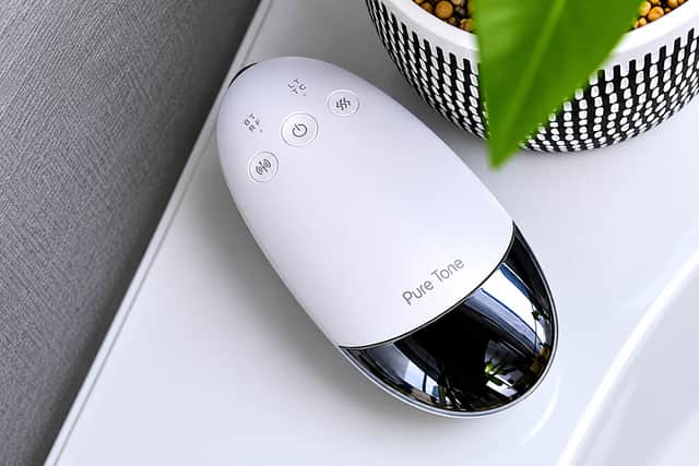 The device fits easily in a washbag