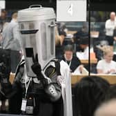 Count Binface of the Count Bin Face Party, Makerfield by-election count at The Edge, Wigan.