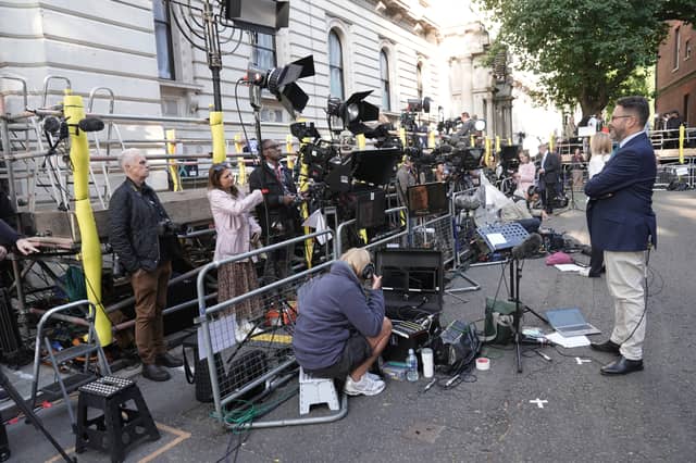 Members of the media in Downing Street, central London. Labour leader Andy Burnham will today be confirmed as the new Prime Minister. Picture date: Monday July 20, 2026. PA Photo. Photo credit should read: Stefan Rousseau/PA Wire