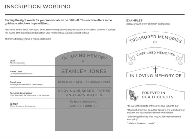 Inscription wording guide