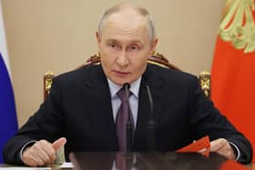 Russian President Vladimir Putin holds a security council meeting in Moscow (Alexander Kazakov/Sputnik/Kremlin Pool Photo/AP)