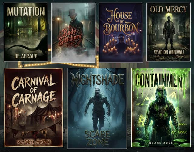 This year's scare zones are Mutation, Body Stitchers, House Of Bourbon, Old Mercy, Carnival Of Carnage, Nightshade and Containment.