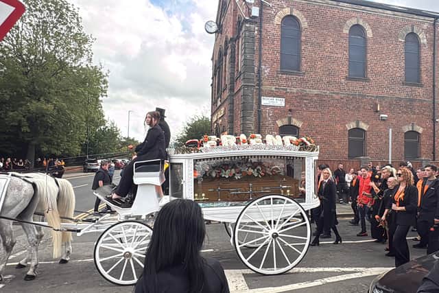 The cortege for Jacob Matusiak enroute to St John's Church, Middlesbrough