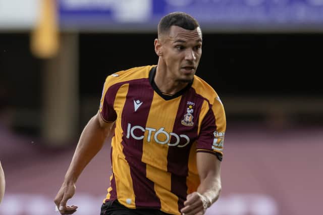 Kayden Jackson played at right wing-back as Bradford City progressed in the Carabao Cup. 