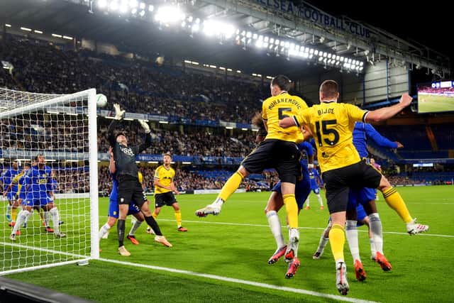 Tarik Muharemović scored his first competitive goal for Leeds United in their Carabao Cup loss to Chelsea.