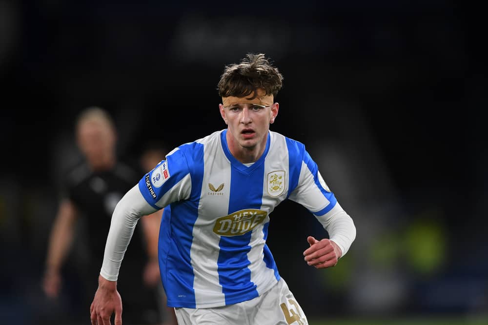 Huddersfield Town v Cardiff City.
Town's George Sebine
14th April 2026..
Picture Jonathan Gawthorpe