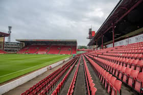 Barnsley v Blackpool, EFL League One.
Oakwell Stadium, home ground of Barnsley Football Club.
The old West Stand