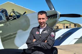 Royal Air Force pilot Squadron Leader Mark Long who died in a Spitfire crash near RAF Coningsby.