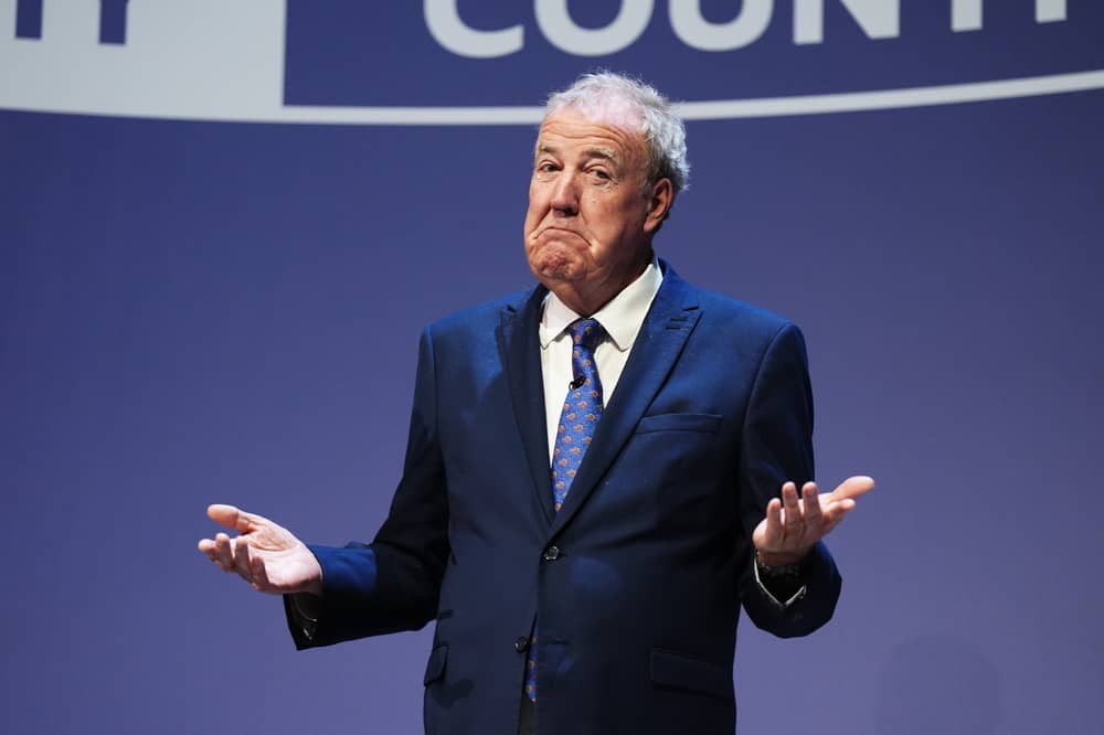 Jeremy Clarkson on stage during the Conservative Party conference. Credit: Jacob King/PA Wire