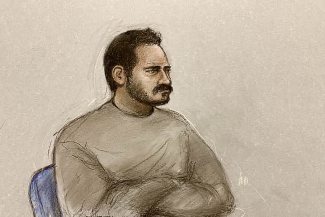 Court artist sketch of Joshua Kerry
