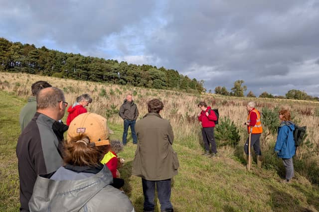 Visitors explore river restoration and flood resilience during an open day at Hauxwell Estate, near Leyburn.