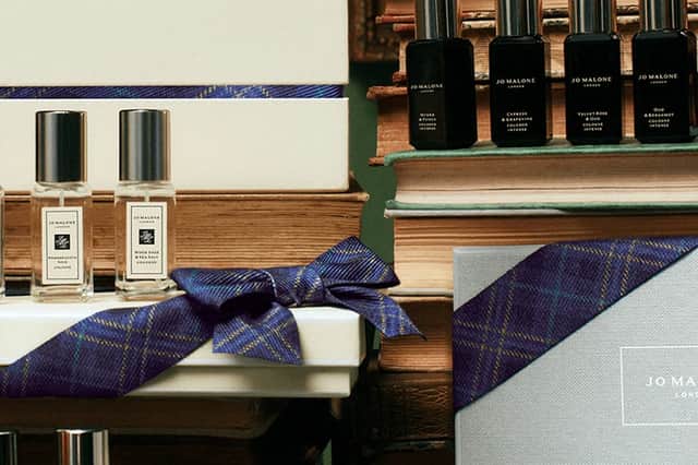 Jo Malone London's Christmas 2026 collection includes beautifully presented fragrance gift sets, with miniature colognes and festive tartan packaging.