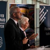 Oliver Coppard and Ros Jones at a press conference announcing a plan to purchase Doncaster Sheffield Airport. Picture: Simon Hulme