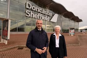 Oliver Coppard and Ros Jones outside Doncaster Sheffield Airport as a new plan for the public sector to buy the site was revealed