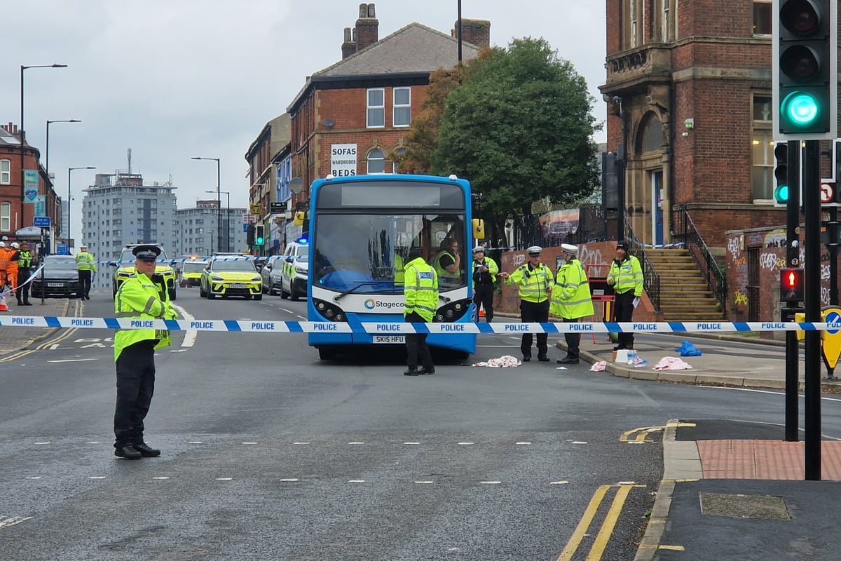 Woman in 'life-threatening' condition after crash involving bus on busy Yorkshire road