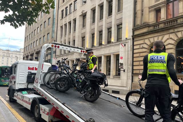 Police seized e-bikes in Leeds during the operation