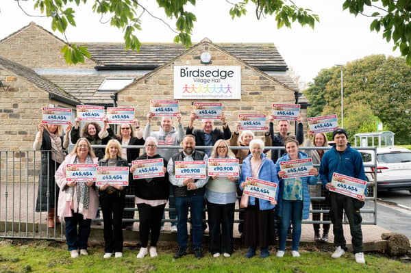 Residents of Birdsedge celebrate winning the Postcode Lottery