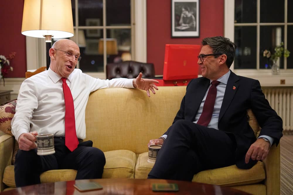 Prime Minister Andy Burnham (right) meeting with Chancellor of the Exchequer John Healey at No11 Downing Street, central London, ahead of the Budget on Wednesday