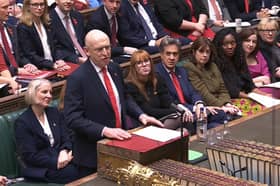 John Healey delivering his Budget in the House of Commons