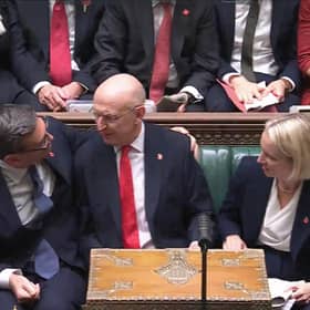  Prime Minister Andy Burnham congratulating Chancellor of the Exchequer John Healey after delivering his Budget in the House of Commons