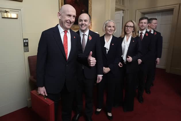 John Healey with his team of ministers.