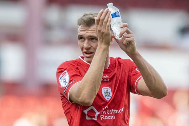 Jack Shepherd was sent off just nine minutes into Barnsley’s clash with Oxford United. 