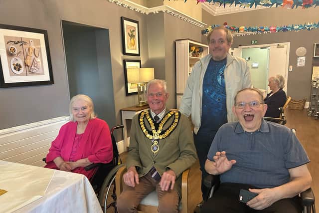 The Mayor of Skipton, Cllr Winston Feather, visits Threshfield Court residents